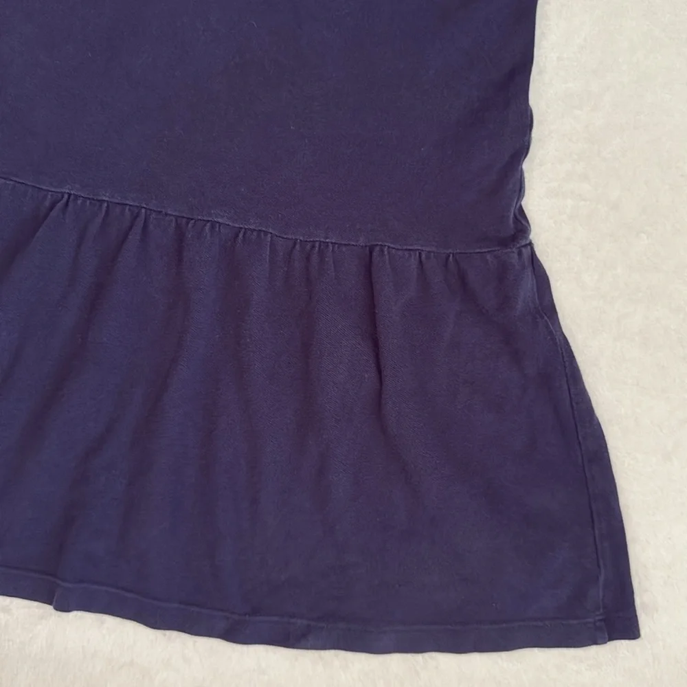 Gucci | Heart Patch Stripe Knit Collar Short Sleeve Pique Polo Dress Navy Blue 8 - Picture 15 of 16